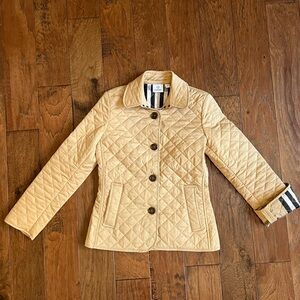 Tan Burberry Quilted Jacket